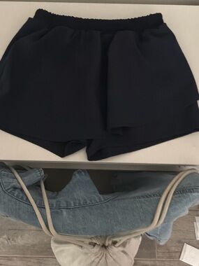 Women's Navy Layered Skort Shorts